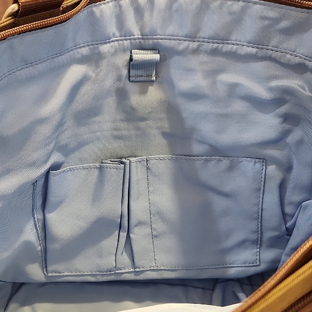 Baggallini Olive Tote Bag with Brown Straps - Picture 4 of 5